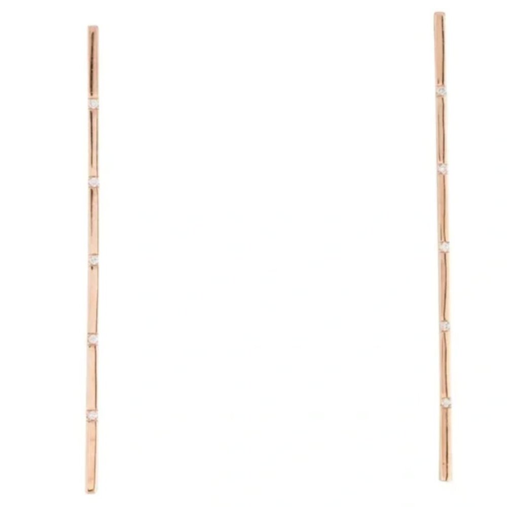 18K Diamond Bar Drop Earrings